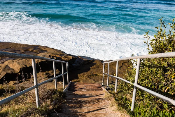 Escadaria Metal Que Leva Até Windansea Beach Jolla Califórnia — Fotografia de Stock