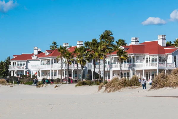 Coronado California Ocak 2018 Lüks Plaj Köy Evler Tarihi Hotel — Stok fotoğraf