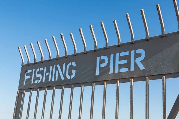 Cartas Sobre Valla Hierro Forjado Muelle Pesca — Foto de Stock