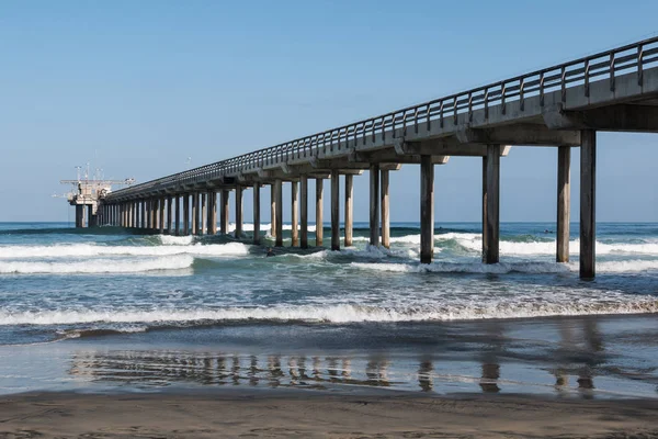 Pláž Pobřeží Jolla San Diegu Kalifornie Konkrétní Výzkum Pier — Stock fotografie