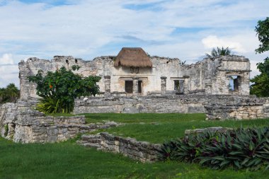 El Palacio, Tulum, Meksika 'daki antik Maya harabeleri..