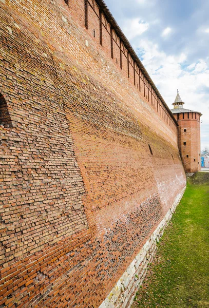 stock image  Wall of the Kolomna Kremlin and The Granovitaya (faceted) Tower