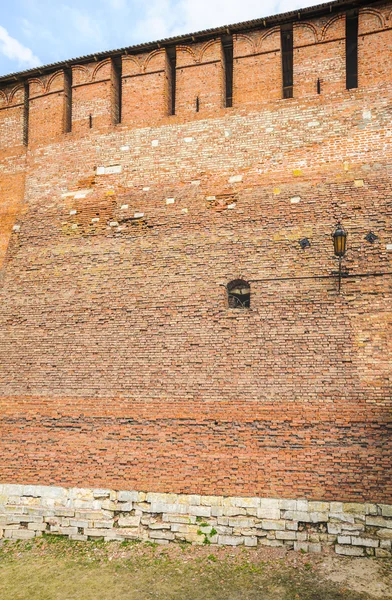 Fragmento del muro de la fortaleza del Kremlin de Kolomna — Foto de Stock