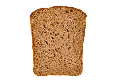 Çavdar ekmeği, beyaz bir arka plan üzerinde izole, dilimlenmiş