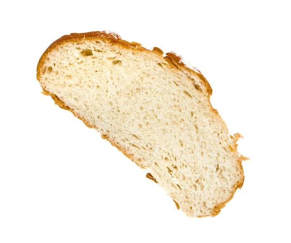 Plasterkach chleba pszennego, na białym tle na białym tle — Zdjęcie stockowe
