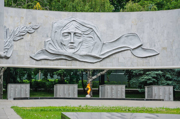 The memorial complex "To the Fallen soldiers". Graves of soldiers of the Great Patriotic war and the eternal flame in Rostov-on-don