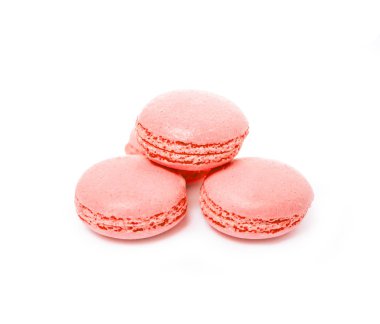 Renkli şeftali geleneksel Fransız tatlı macarons 