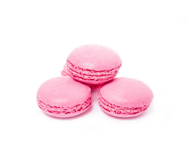 Pink strawberry traditional french dessert macarons — Stock Photo, Image