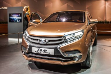 Moskova, Rusya - 27 Ağustos 2015. Crocus Expo. Uluslararası Sergi SUV'lar, kesişim ve off-road araç 