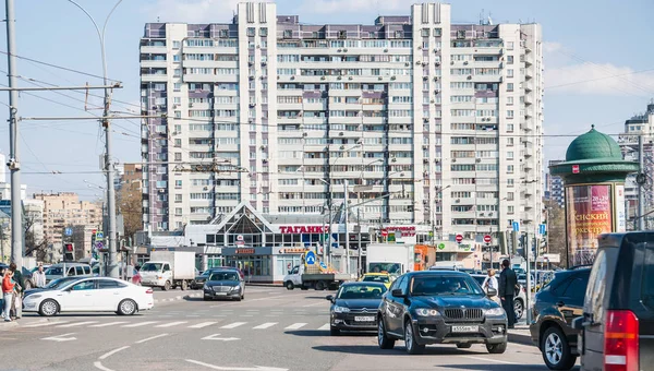 Moskwa Rosja Kwietnia 2015 Skrzyżowanie Plac Taganskaya Skrzyżowaniu Ulic Taganskaya — Zdjęcie stockowe