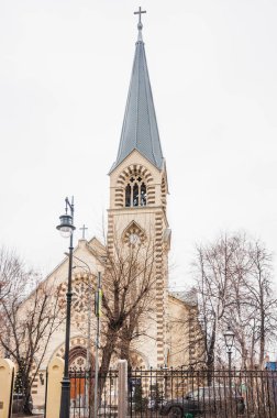 MOSCOW, RUSSIA - January 16, 2020: Evangelical Lutheran Cathedral of the Holy apostles Peter and Paul, Starosadsky lane, 7/10