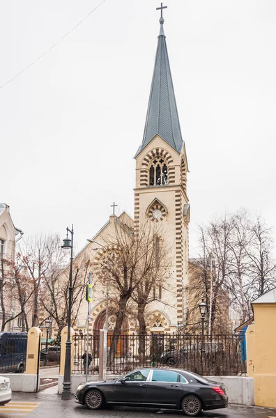 Moscow Russia January 2020 Evangelical Lutheran Cathedral Holy Apostles Peter — Stock fotografie