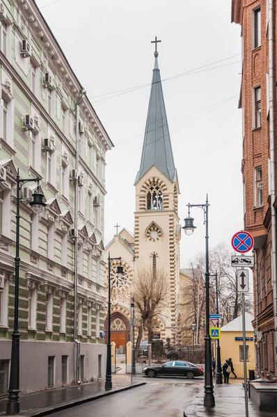 Moscow Russia January 2020 Evangelical Lutheran Cathedral Holy Apostles Peter — Stock Photo, Image