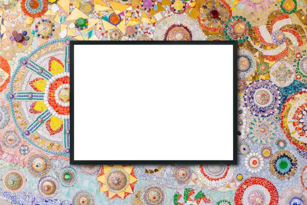 Mock up blank frame hanging on wall in room — Stock Photo, Image