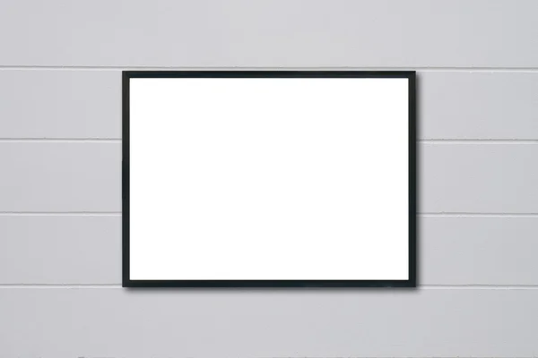 Mock up quadro em branco pendurado na parede no quarto — Fotografia de Stock