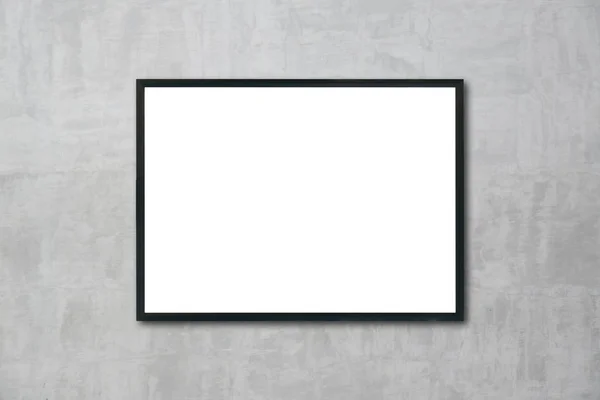 Mock up quadro em branco pendurado na parede no quarto — Fotografia de Stock