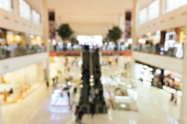 Arka plan bulanık - alışveriş merkezi mağaza bokeh ile arka plan bulanıklık. Vintage filtre uygulanmış görüntü.