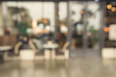 Arka plan bulanık - kahve dükkanı bokeh ile arka plan bulanıklık. Vintage filtre uygulanmış görüntü.