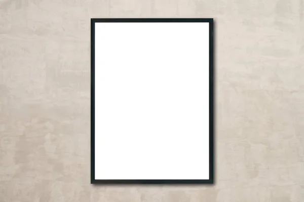 Mock up quadro de imagem de cartaz em branco pendurado na parede no quarto — Fotografia de Stock