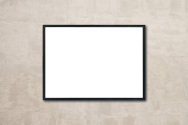 Boş poster resim çerçevesi üzerinde tuğla duvar kadar alay.