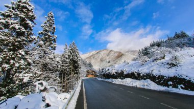 Komagatake dağın kar kış sezonu ile. Japonya - rengi oluşturan artırmak işleme.