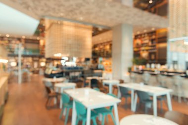 Arka plan bulanık - Vintage filtre müşteri kafede bokeh ile arka plan bulanıklık.