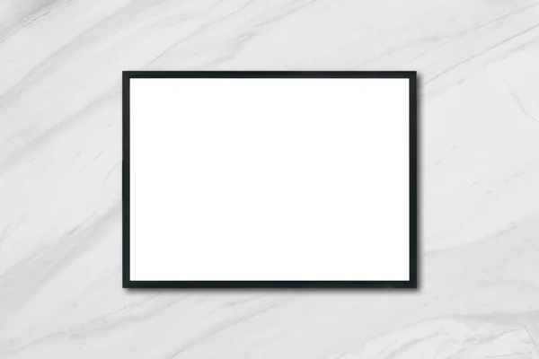 Mock up blank Poster Bilderrahmen hängen auf weißem Marmor Wand im Raum - kann Mockup für Montage Produkte Anzeige und Design Schlüssel visuelles Layout verwendet werden. — Stockfoto