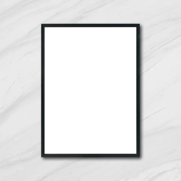 Mock up blank Poster Bilderrahmen hängen auf weißem Marmor Wand im Raum - kann Mockup für Montage Produkte Anzeige und Design Schlüssel visuelles Layout verwendet werden. — Stockfoto