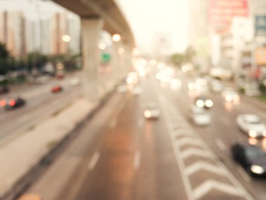 arka plan bulanık görüntü akşam trafik yolda jam, bulanıklık araçlar arabalar, salon, otobüs, motosiklet, insanlara yolumdan - odak kavramı şehir Bangkok Tayland.