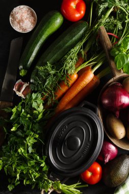 Sağlıklı sebze Detoks kavramı çeşitli sebzeli yemek,