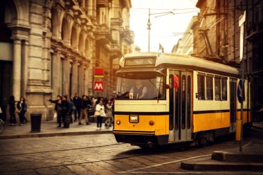 25 Nisan 2017, Milano - İtalya: güzel Avrupa İtalyanca sokak 