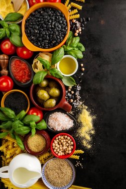 Gıda arka plan gıda kavramı çeşitli lezzetli taze madde ile