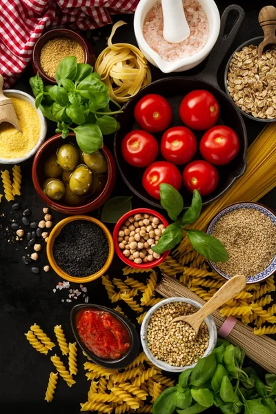 Food background Food Concept with Various Tasty Fresh Ingredient