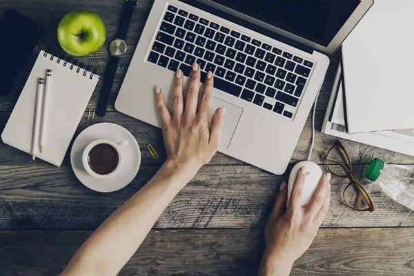 Working Space Business Freelance Concept Top View Above Flat Lay — Stock Photo, Image