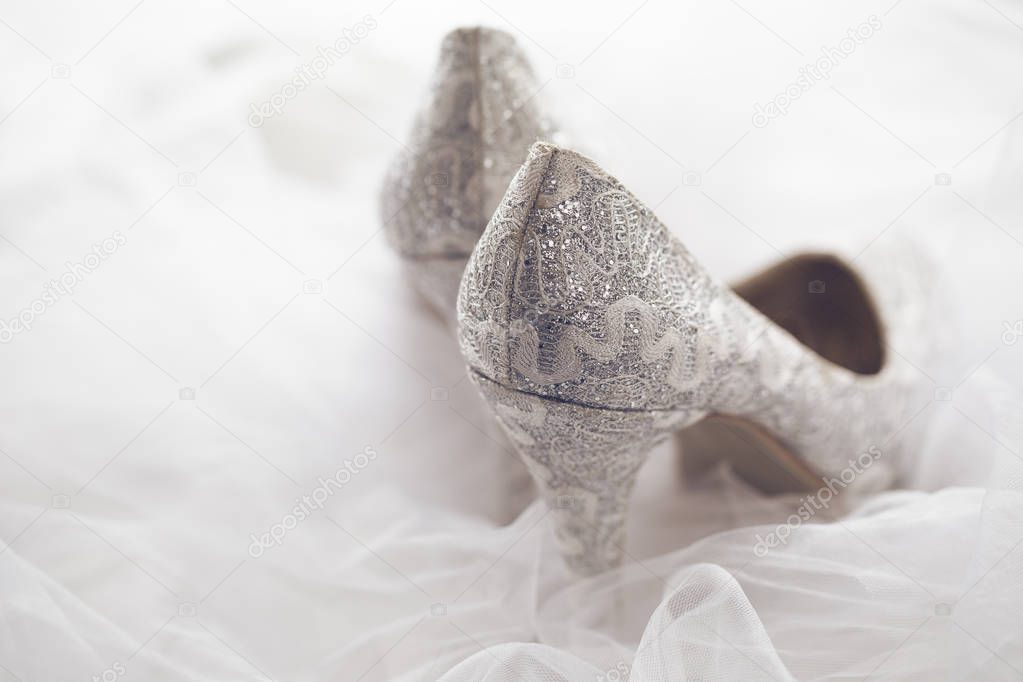 Beautiful lace shoes for bride