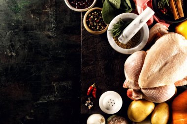 Lezzetli akşam yemeği için oluşan maddeler