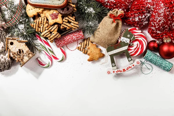 Wspaniały układ jasny Boże Narodzenie słodycze — Zdjęcie stockowe