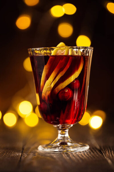 Mulled wine in shining lights