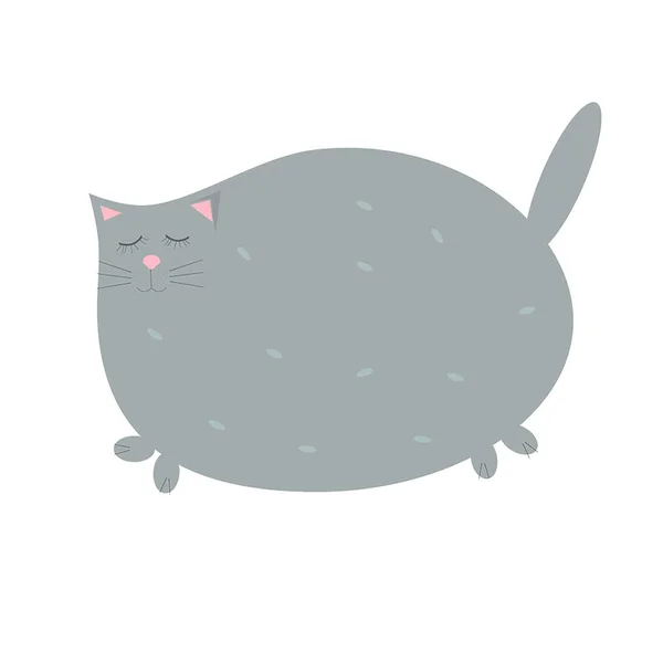 Carino gatto grigio con gli occhi chiusi — Vettoriale Stock