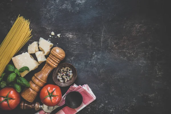 From above ingredients for pasta — Stock Photo, Image