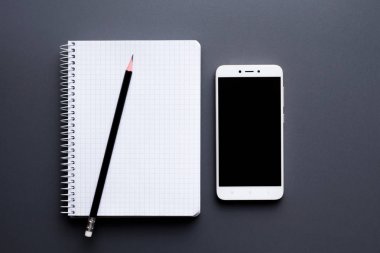smartphone ve kalem ile boş not defteri