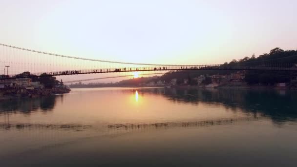 Ram Jhula bridge — Stockvideo