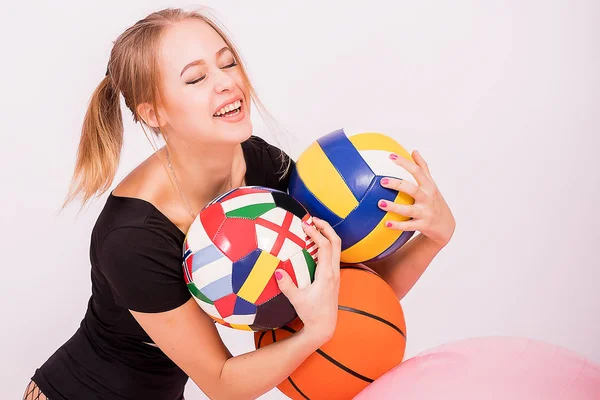 Девушка Спортивной Форме Баскетбольным Мячом — стоковое фото