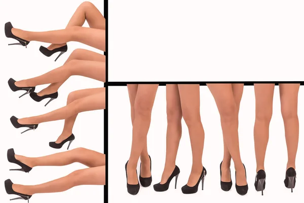 Krásné Ženské Nohy Černé Boty — Stock fotografie