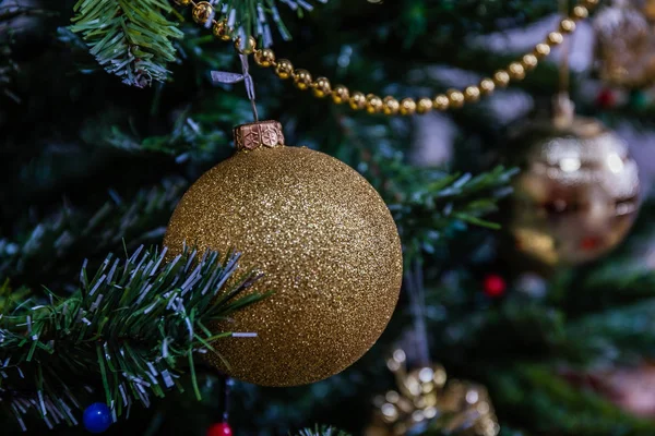 Juguetes Árbol Navidad Luces Velas Navidad —  Fotos de Stock