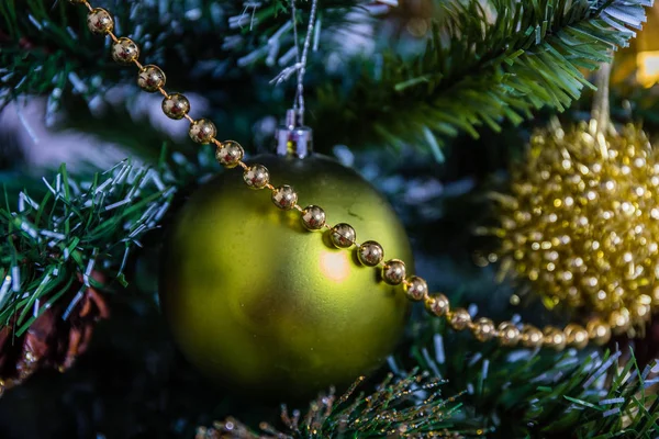 Toys Christmas Tree Christmas Lights Candles — Stock Photo, Image