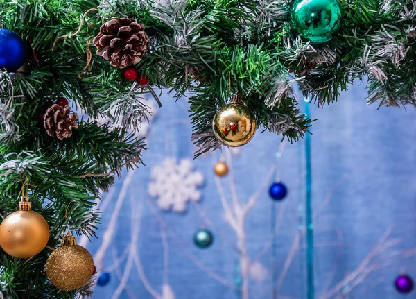 Speelgoed Kerstboom Kerstverlichting Kaarsen — Stockfoto