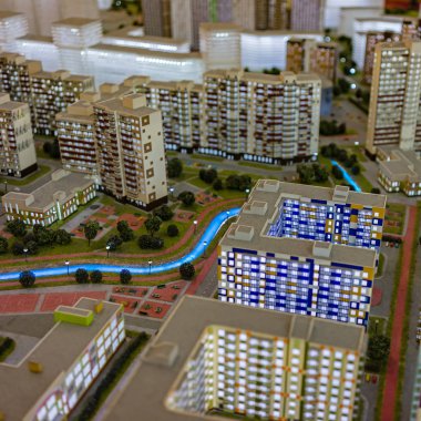 Gelecekteki yerleşim yerinin planı. Bir yerleşim alanının yapımı ve tasarımı için üretim düzeni.