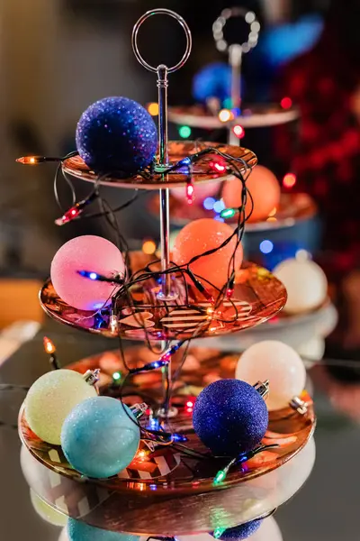 Zabawki Choince Światła Świece Świąteczne — Zdjęcie stockowe