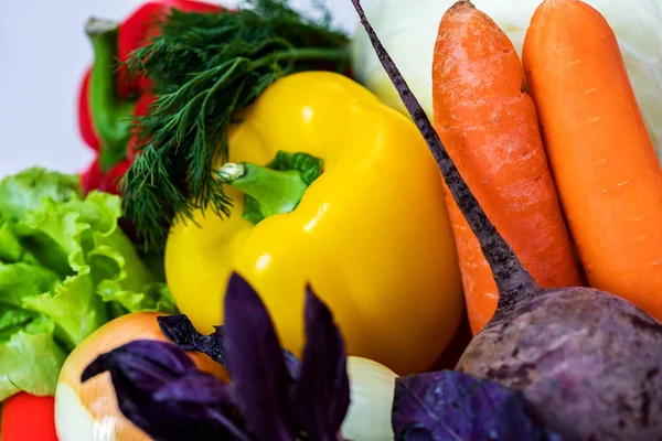 Keranjang Sayuran Paprika Wortel Bit Selada Nutrisi Makanan — Stok Foto